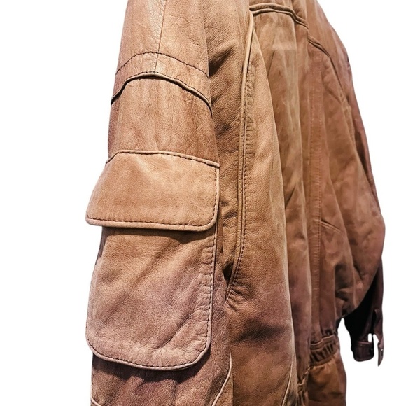 Adventure Bound Vintage Leather Brown Jacket Thinsulate 90's Size Large Casual - Picture 6 of 8